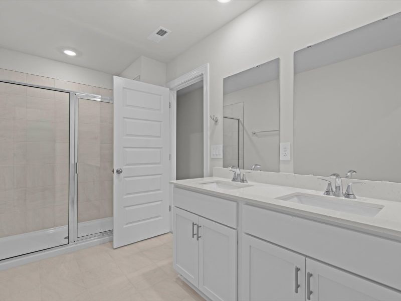 Furnished interior view inside a new home in Crossing at Abner Creek Townes, Greer (Image 8).