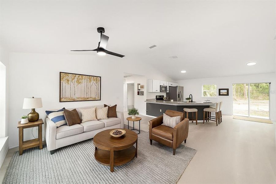Furnished interior view inside a new home in , Dunnellon (Image 6).