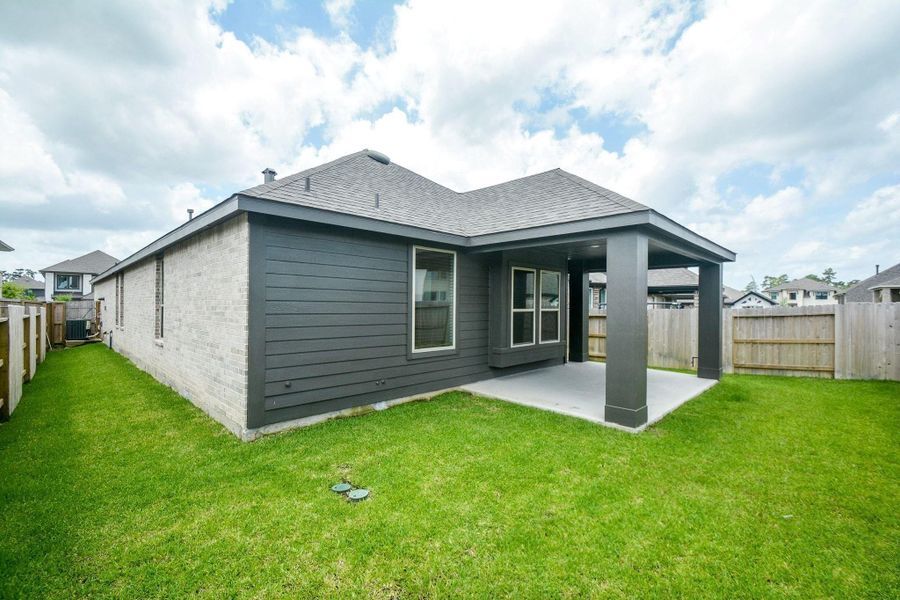 Covered patio creates the perfect outdoor retreat. Covered patio creates the perfect outdoor retreat.