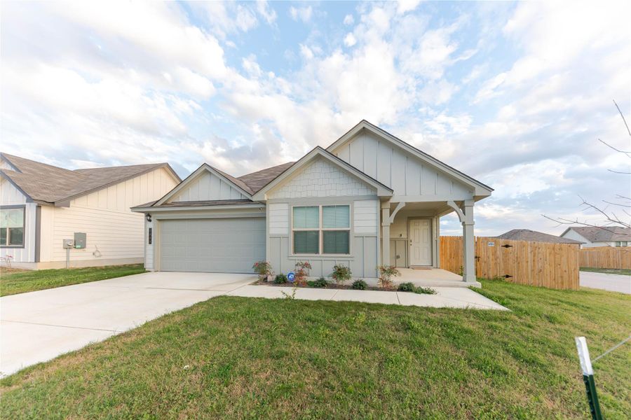 Front exterior of a new home in Willow Glenn, Temple, TX, highlighting curb appeal (Image 26).