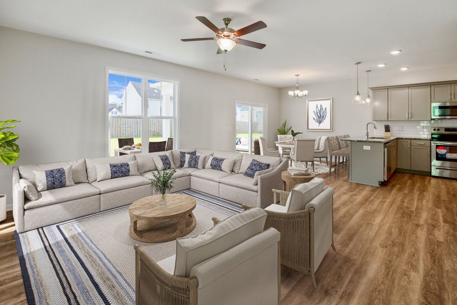 Representative furnished interior of a home built from the Naples by Stevens Fine Homes in River Tide Farms, Bolivia (Image 14).