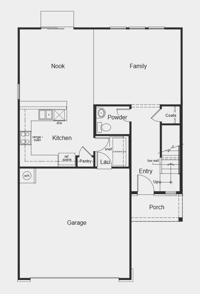 2D floor plan layout for the Plan 1808 by KB Home in Jade Creek, Chapel Hill, NC (Image 4). 2D floor plan layout for the Plan 1808 by KB Home in Jade Creek, Chapel Hill, NC (Image 4).