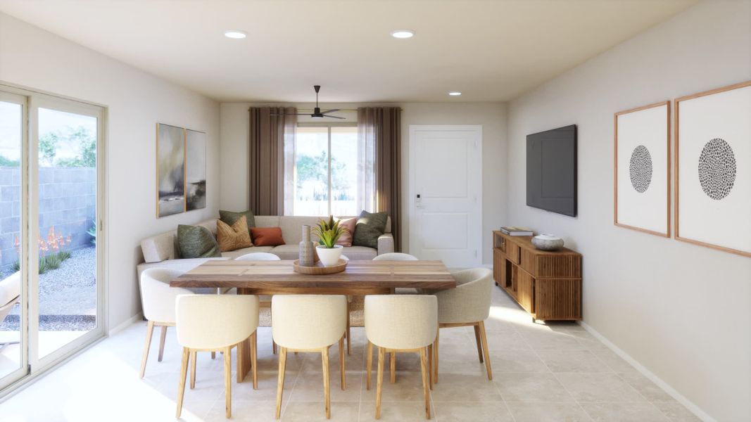 Dining Room Virtual Rendering | Apex Floorplan | Wildera – Crest Series | New Homes in San Tan Valley, AZ by Landsea Homes
