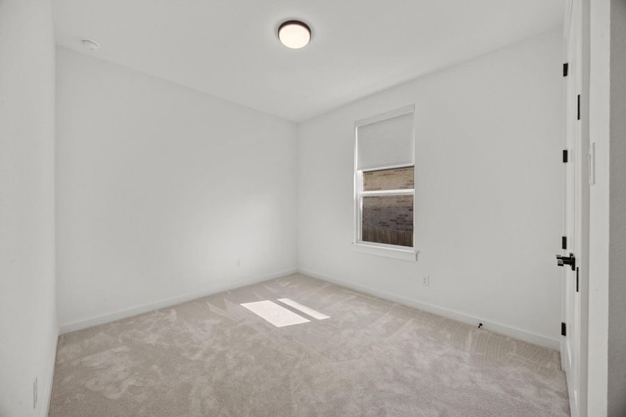 Empty room featuring carpet floors and baseboards