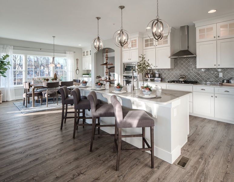 Representative furnished interior of a home built from the Augusta by Keystone Custom Homes in McLean South Shore, Belmont (Image 7).