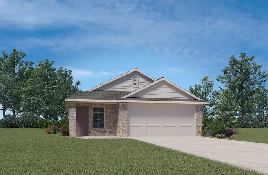 Representative exterior photo of a completed home built from the X30D by D.R. Horton in Granger Pines, Conroe, TX (Image 2). Representative exterior photo of a completed home built from the X30D by D.R. Horton in Granger Pines, Conroe, TX (Image 2).