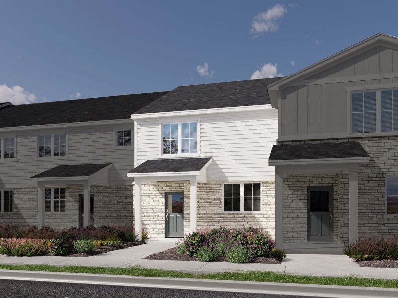 Representative exterior photo of a completed home built from the The Steamboat by Meritage Homes in Skyview at High Point, Aurora, CO (Image 2).