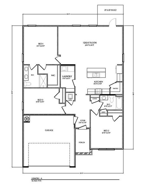 2D floor plan layout of this home in Liberty, Panama City, FL (Image 5). 2D floor plan layout of this home in Liberty, Panama City, FL (Image 5).