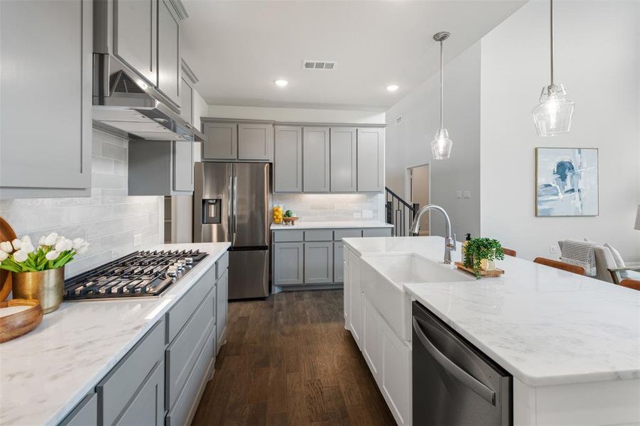 Furnished interior view inside a new home in , Oak Point (Image 5). Furnished interior view inside a new home in , Oak Point (Image 5).