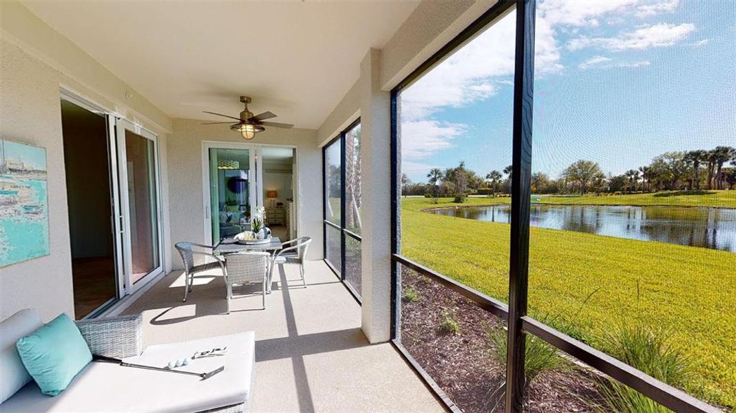 Exterior details and patio area of a home in Wellen Park Golf & Country Club, Venice (Image 2).