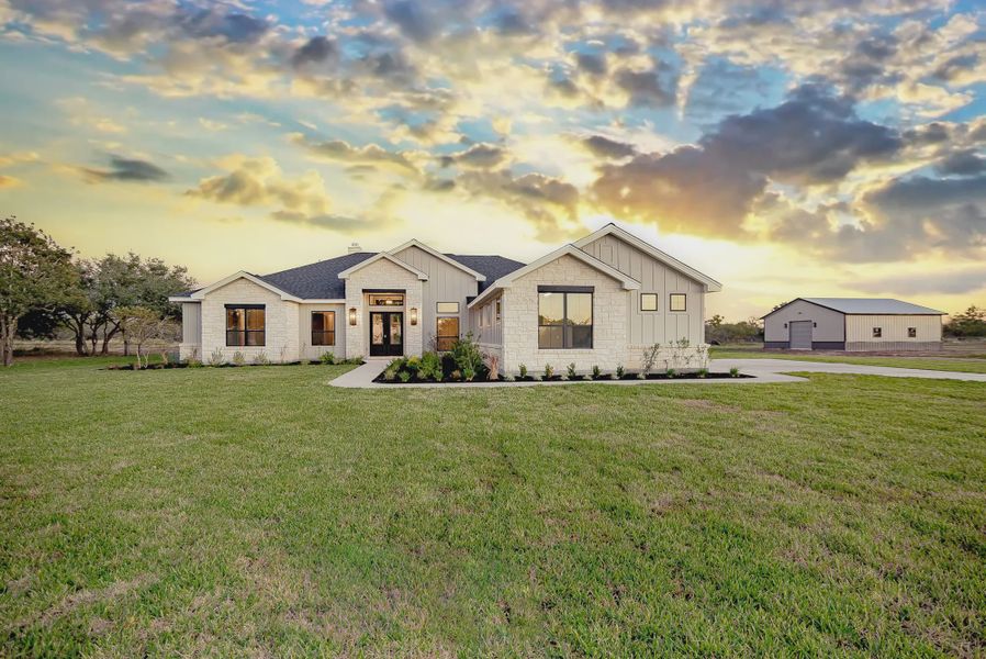 Representative exterior photo of a completed home built from the Dominion by Steve Klein Custom Builder in The Ranches at TerraVista, Victoria, TX (Image 13).