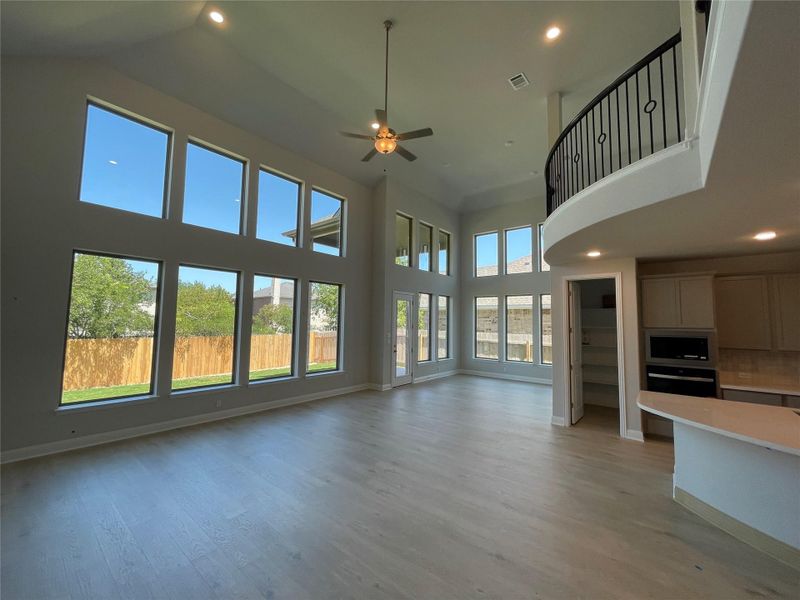 Open Concept Family Room with soaring ceiling Open Concept Family Room with soaring ceiling