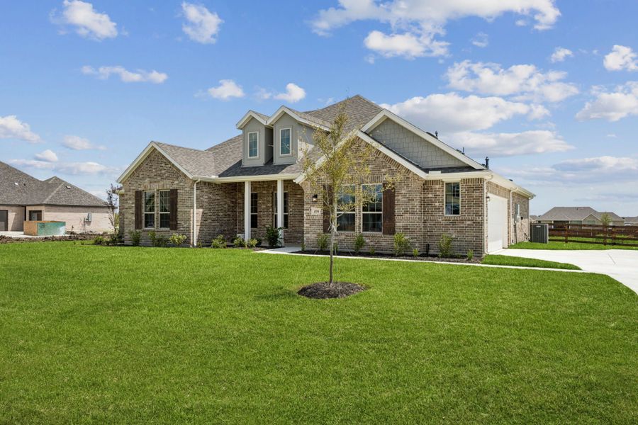 Representative exterior photo of a completed home built from the Belmont by Centre Living Homes in Ellis Ranch Estates, Waxahachie, TX (Image 20).