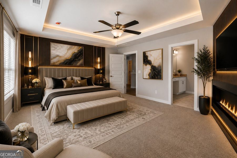 Furnished interior view inside a new home in The Fairways at Mirror Lake, Villa Rica (Image 19).