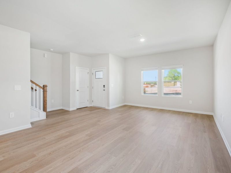 Spacious, unfurnished interior of a new home in The Rows at Buffaloe Reserve, Raleigh (Image 9). Spacious, unfurnished interior of a new home in The Rows at Buffaloe Reserve, Raleigh (Image 9).