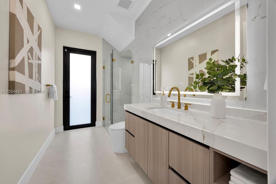 Furnished interior view inside a new home in , Miami (Image 9).