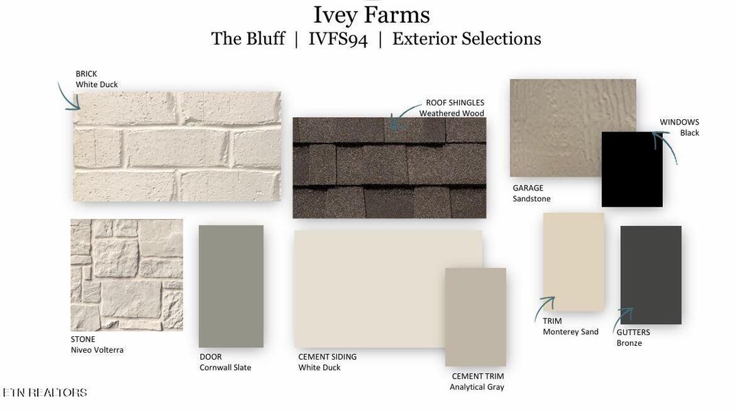 Sample of building materials used in homes in Ivey Farms, Farragut (Image 4).