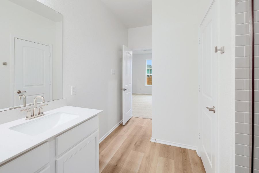 Furnished interior view inside a new home in River Bluff, Leander (Image 6). Furnished interior view inside a new home in River Bluff, Leander (Image 6).