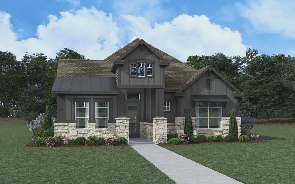 Front exterior of a new home in Talia, Mesquite, TX, highlighting curb appeal (Image 12).