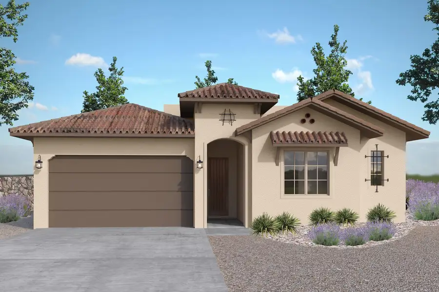 Representative exterior photo of a completed home built from the Pebble Beach by LEH. Homes in Summer Sky North, El Paso, TX (Image 1). Representative exterior photo of a completed home built from the Pebble Beach by LEH. Homes in Summer Sky North, El Paso, TX (Image 1).