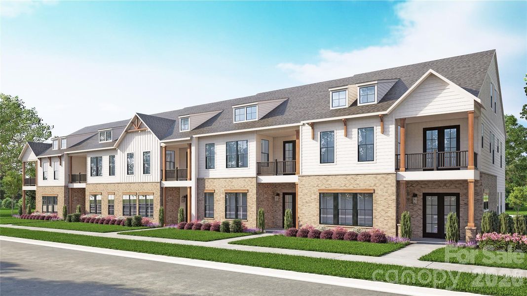Front exterior of a new home in Endhaven Terraces, Charlotte, NC, highlighting curb appeal (Image 1). Front exterior of a new home in Endhaven Terraces, Charlotte, NC, highlighting curb appeal (Image 1).