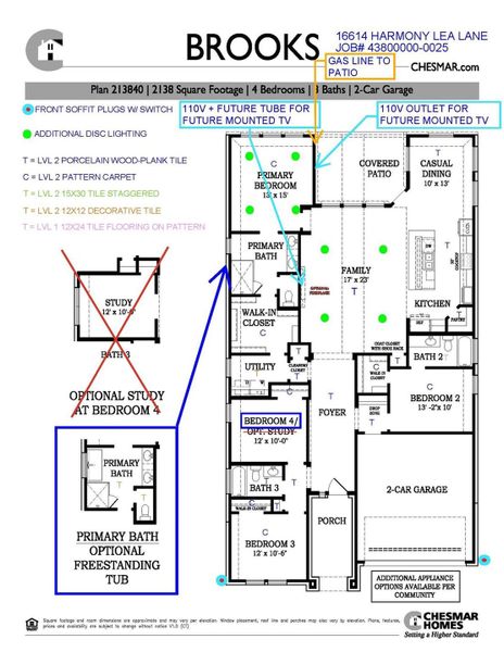 2D floor plan layout of this home in Jubilee 50's, Hockley, TX (Image 4).