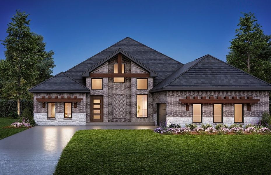 Representative exterior photo of a completed home built from the Llano by Home Creations in Bentwater, Montgomery, TX (Image 1). Representative exterior photo of a completed home built from the Llano by Home Creations in Bentwater, Montgomery, TX (Image 1).