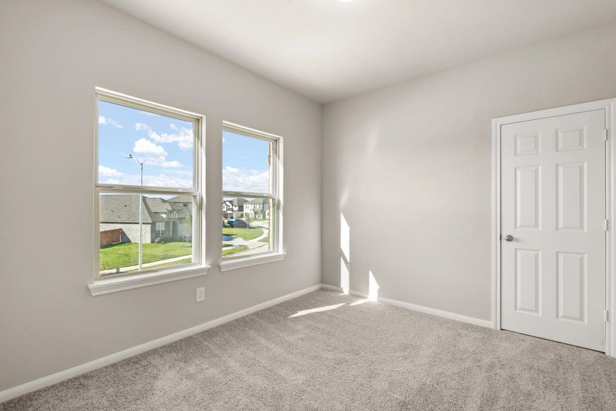 Second bedroom. Note: Sample product photo. Actual exterior and interior selections may vary by homesite. Photo may be virtually staged Second bedroom. Note: Sample product photo. Actual exterior and interior selections may vary by homesite. Photo may be virtually staged