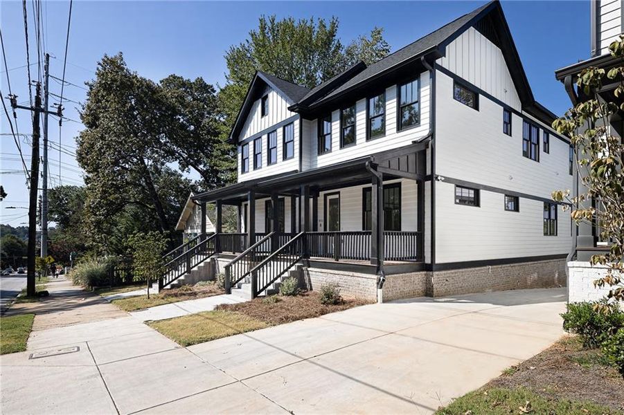 Front exterior of a new home in , Atlanta, GA, highlighting curb appeal (Image 20).