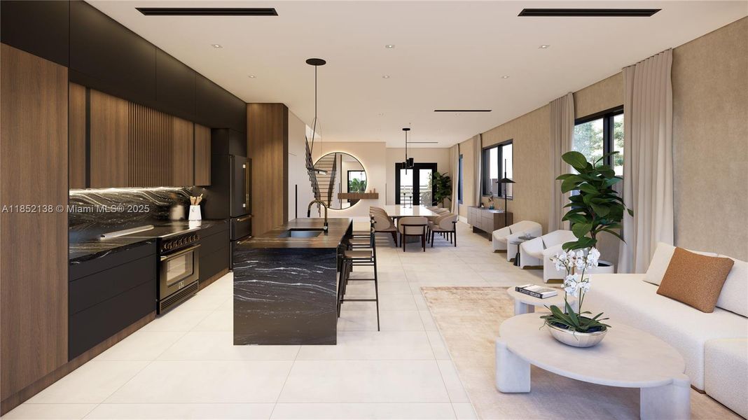 Furnished interior view inside a new home in , Miami (Image 23).