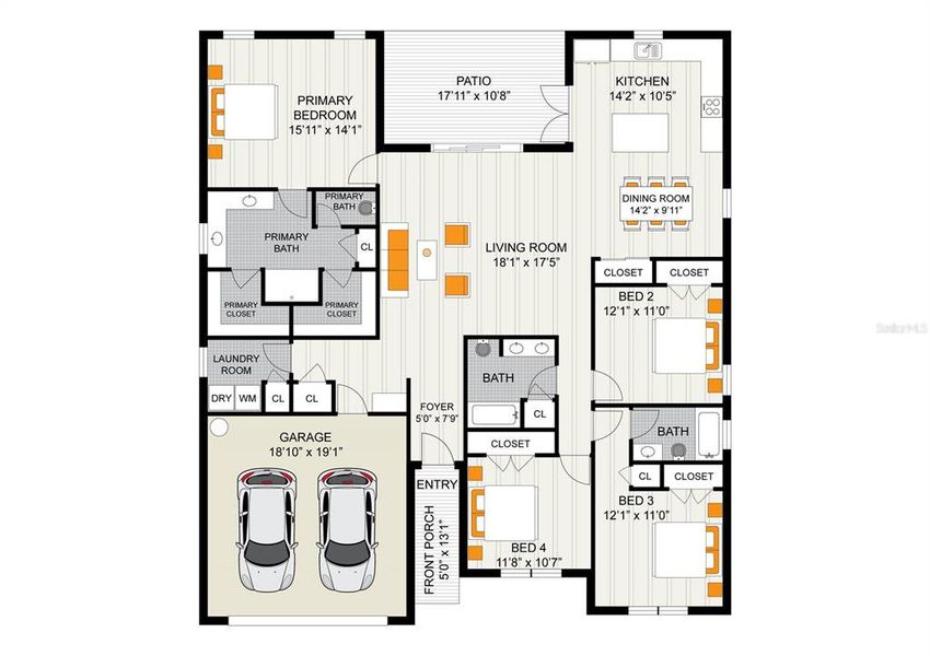 2D floor plan layout of this home in , Sebastian, FL (Image 3).