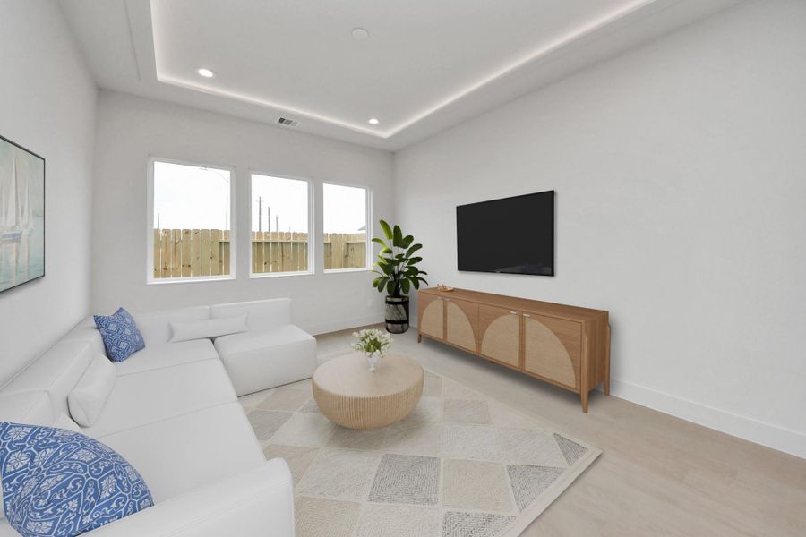 Virtually staged living room