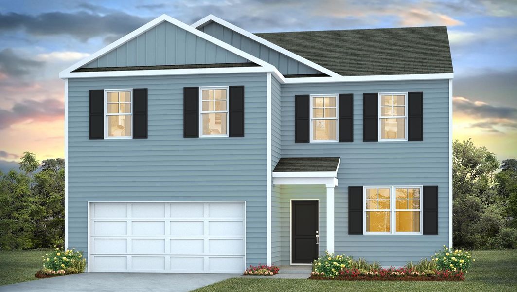 Representative exterior photo of a completed home built from the GALEN by D.R. Horton in Ferry Grove, Lexington, SC (Image 1). Representative exterior photo of a completed home built from the GALEN by D.R. Horton in Ferry Grove, Lexington, SC (Image 1).