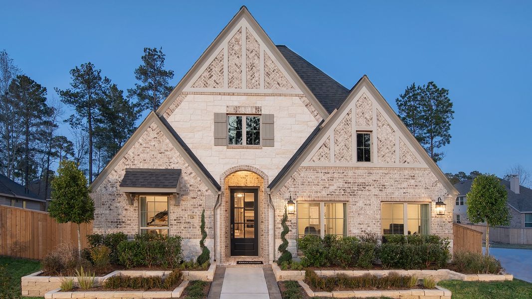 Front exterior of a new home in Candela, Richmond, TX, highlighting curb appeal (Image 21).