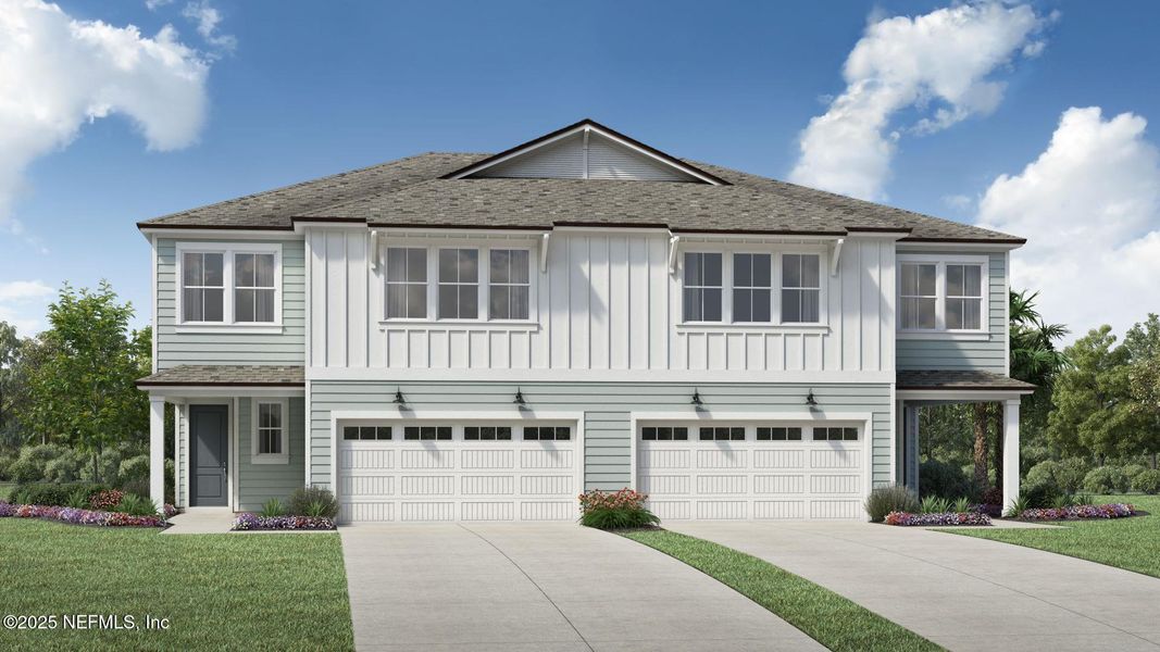 Front exterior of a new home in , Palm Coast, FL, highlighting curb appeal (Image 1).