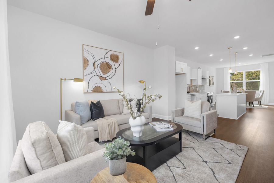 Representative furnished interior of a home built from the Units A-F by Red Cedar Homes in West End Townhomes, Charlotte (Image 12).