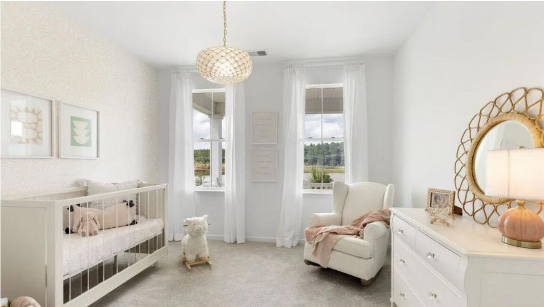 Furnished interior view inside a new home in Carnes Crossroads: Row Collection, Summerville (Image 1). Furnished interior view inside a new home in Carnes Crossroads: Row Collection, Summerville (Image 1).