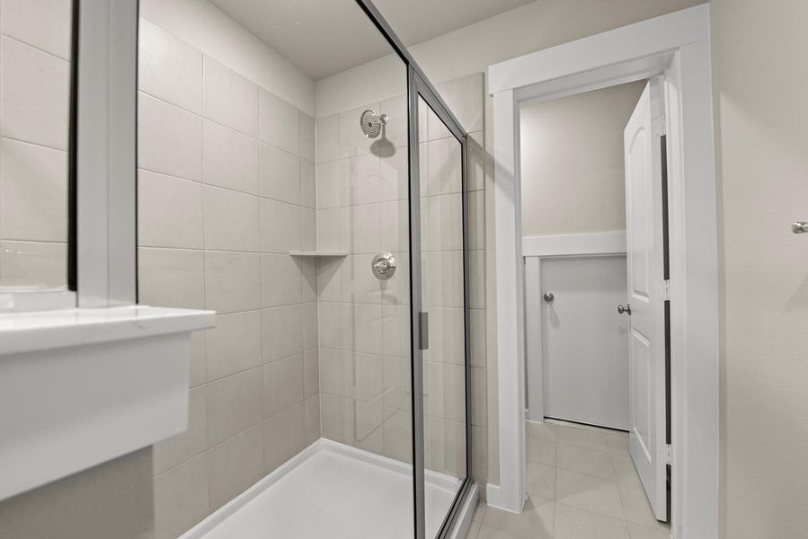 Rinse off the stresses of your day in this oversized shower. Rinse off the stresses of your day in this oversized shower.