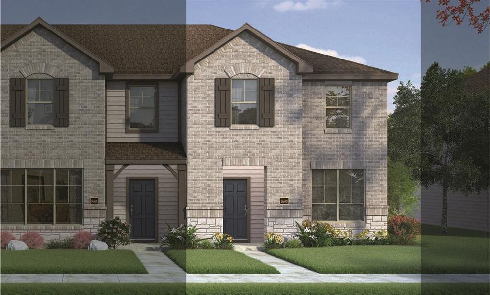 Houston with Elevation 3A Stone Exterior 2023 Townhomes