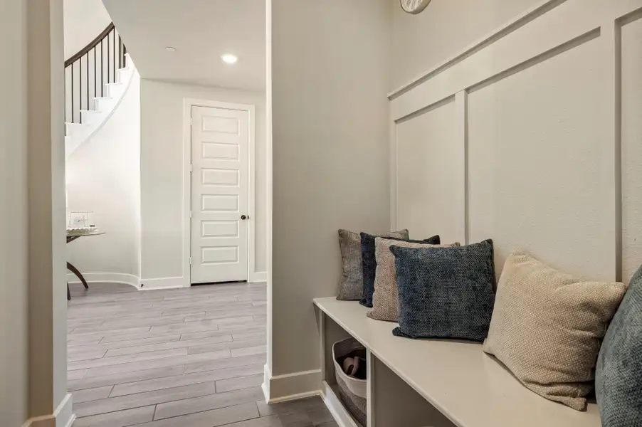 Furnished interior view inside a new home in Sweetwater - 60', Austin (Image 7). Furnished interior view inside a new home in Sweetwater - 60', Austin (Image 7).