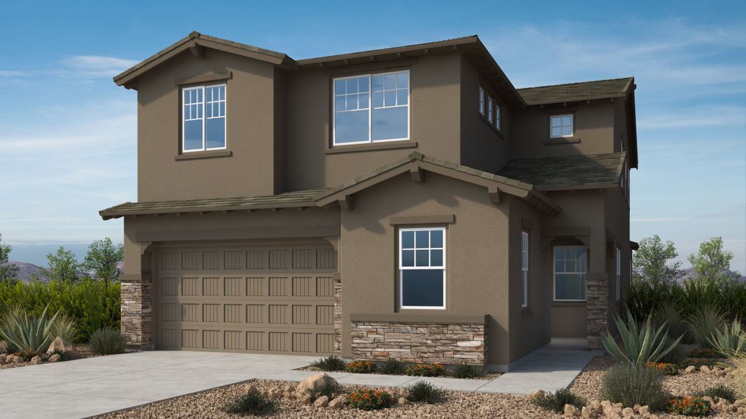 Representative exterior photo of a completed home built from the Marigold by Taylor Morrison in Verdin, Phoenix, AZ (Image 2). Representative exterior photo of a completed home built from the Marigold by Taylor Morrison in Verdin, Phoenix, AZ (Image 2).