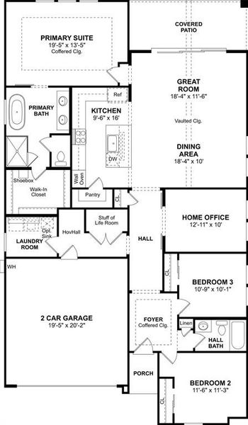 2D floor plan layout of this home in Timberbrook, Justin, TX (Image 3). 2D floor plan layout of this home in Timberbrook, Justin, TX (Image 3).
