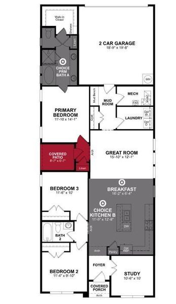 Beazer Homes Wildflower Ranch Meridian Floorplan.