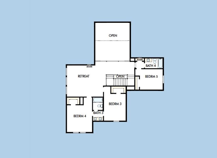 2D floor plan layout for the The Alford by David Weekley Homes in Prairieland Village 60' Homesites, Cypress, TX (Image 4).