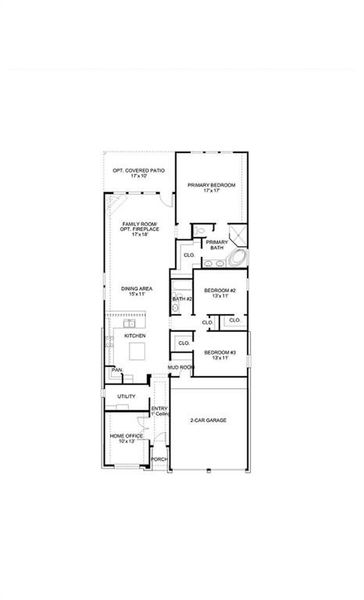 2D floor plan layout of this home in Ventana, Fort Worth, TX (Image 2).