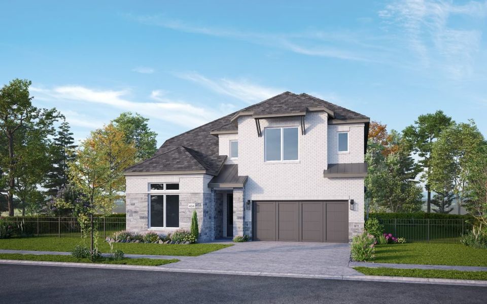 Representative exterior photo of a completed home built from the The Barbados by Stonefield Homes in The Highlands, Rockwall, TX (Image 28).