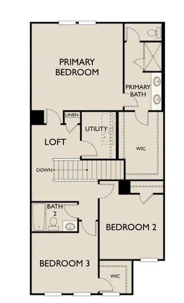 2D floor plan layout of this home in Eastlyn Crossing, Flowery Branch, GA (Image 6).