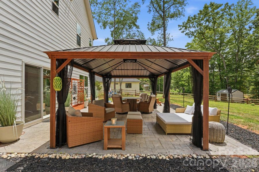Exterior details and patio area of a home in , Troutman (Image 26).