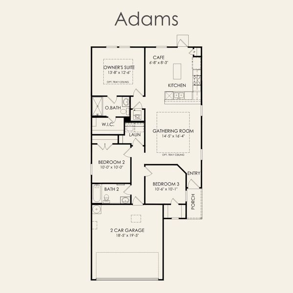 2D floor plan layout for the Adams by Pulte Homes in Saddleback at Santa Rita Ranch, Liberty Hill, TX (Image 4). 2D floor plan layout for the Adams by Pulte Homes in Saddleback at Santa Rita Ranch, Liberty Hill, TX (Image 4).