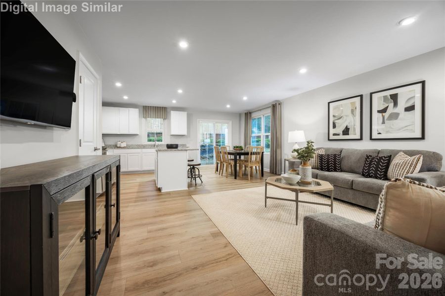 Spacious & Stylish! The Great Room flows seamlessly into the kitchen & dining—perfect for hosting, relaxing, and everyday living! Spacious & Stylish! The Great Room flows seamlessly into the kitchen & dining—perfect for hosting, relaxing, and everyday living!